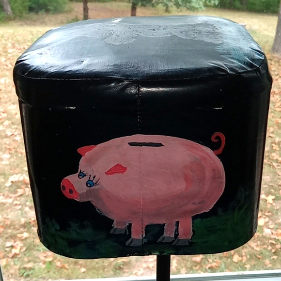 Vintage childrens folk art boho nursery rhyme hassock hand painted - Picture 5 of 13